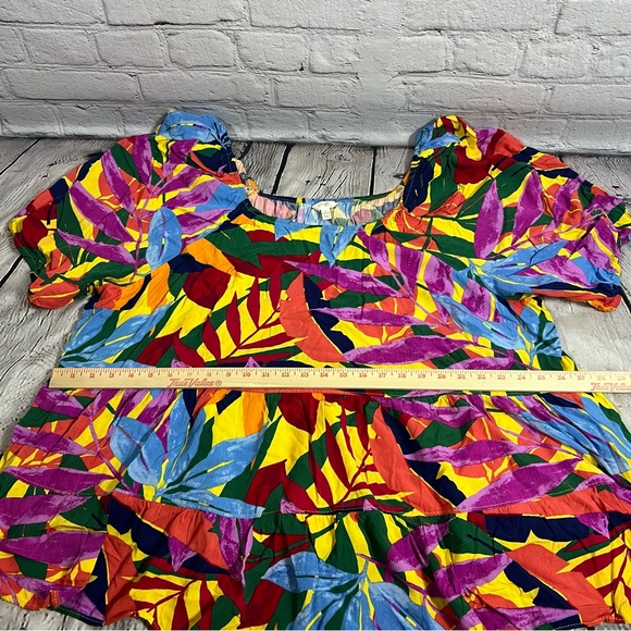 Beautiful Terra & Sky Multi-Color Tiered Bottom Blouse Size 4X (A34) - Picture 6 of 7